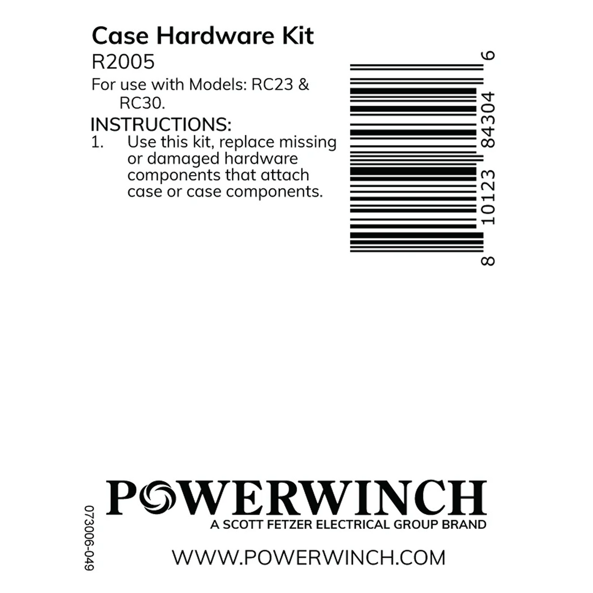 Powerwinch Case Hardware Kit - RC23, RC30 - R2005