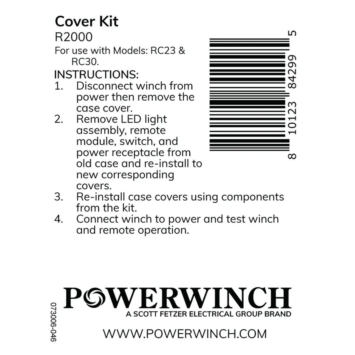 Powerwinch Cover Kit - Rc Series - RC23, RC30 - R2000