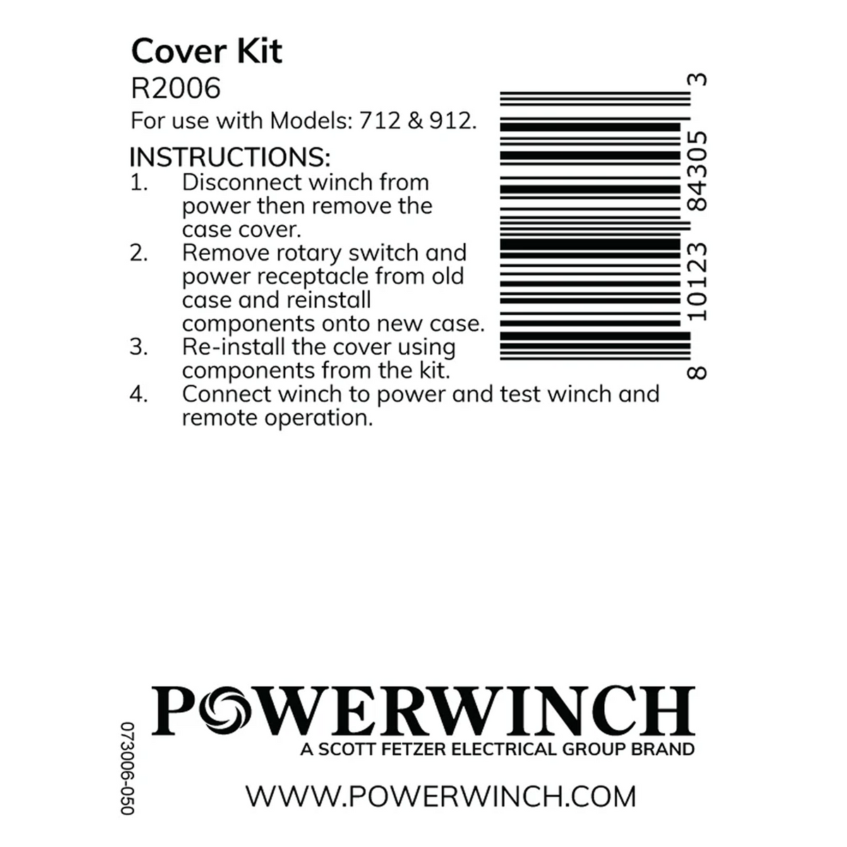Powerwinch Cover Kit - 12 Series - 712, 912 - R2006