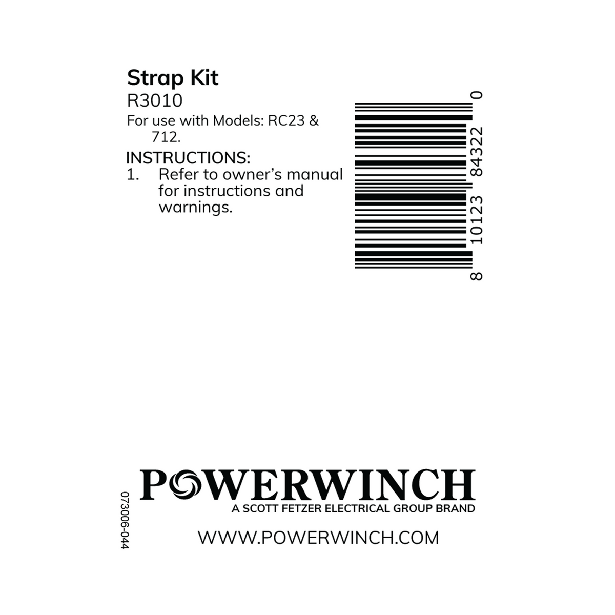 Powerwinch 20ft Strap Conversion Kit - 712, RC23 - R3010