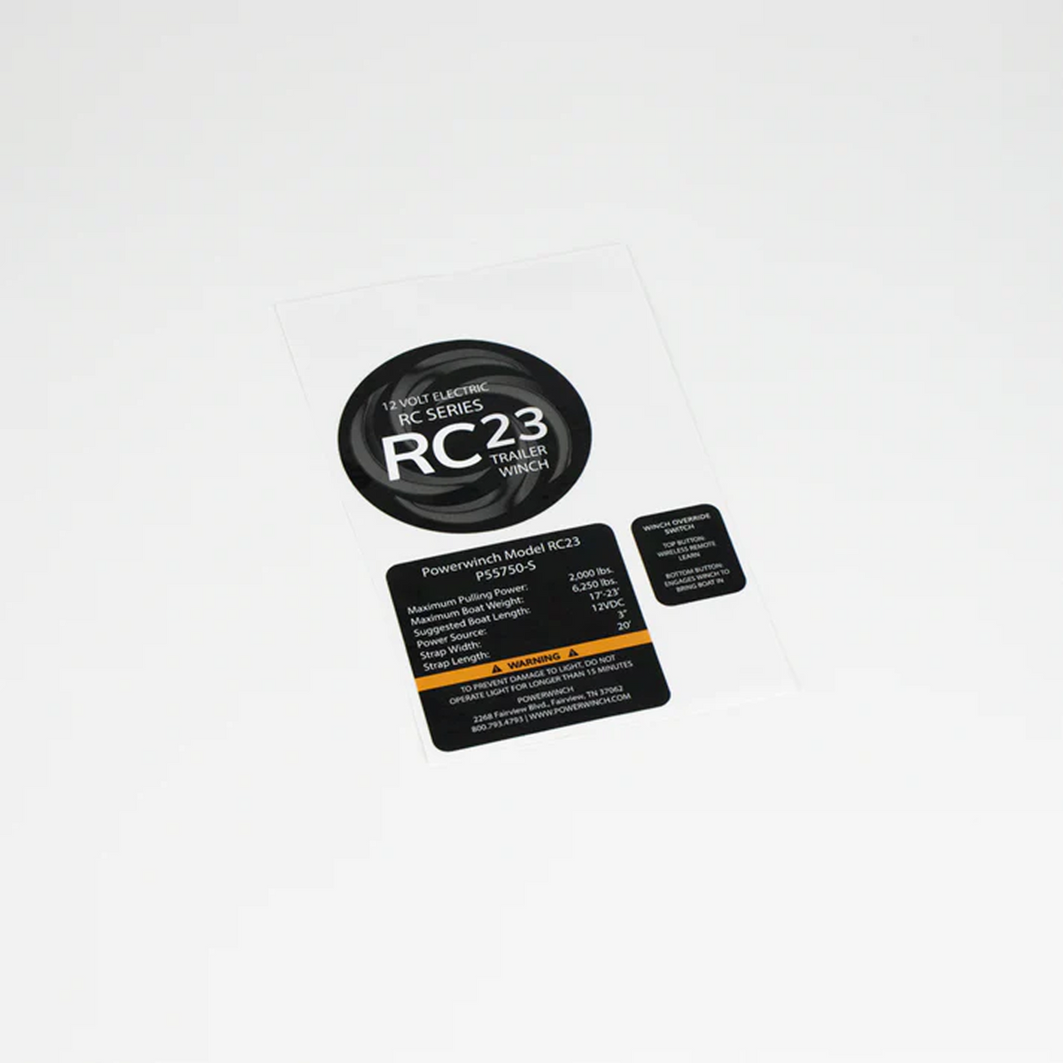 Powerwinch Strap Decals - RC23 - R2012