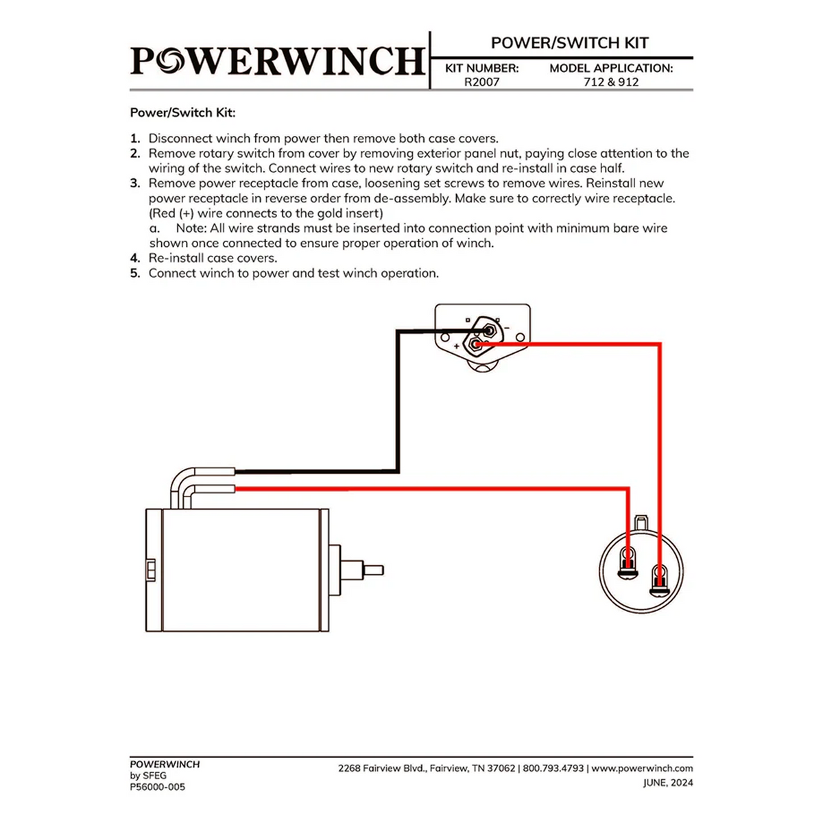 Powerwinch Power/Switch Kit - 712, 912 - R2007