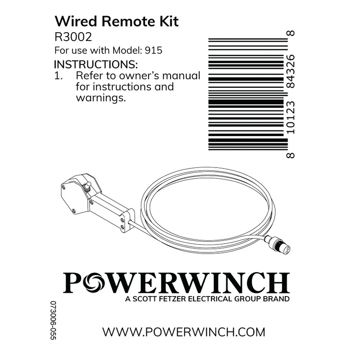 Powerwinch Wired Remote Kit - 915 - R3002